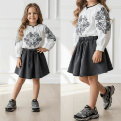 boho blouse meisjes zwart wit