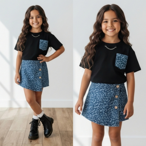 meisjes leopard set zwart blauw black and blue leopard set meisjes leopard set zwart blauw black and blue leopard set