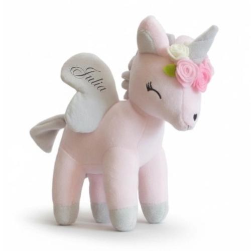 Roze unicorn knuffel met naam – Metoo Dolls – 30 cm