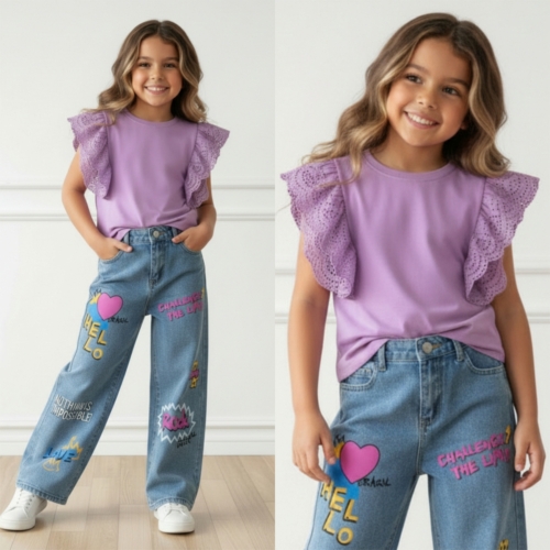 broderie top lila
