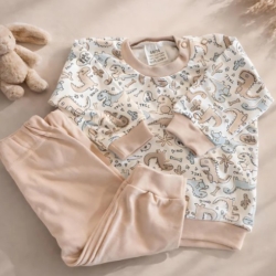 dino pyjama jongenn beige