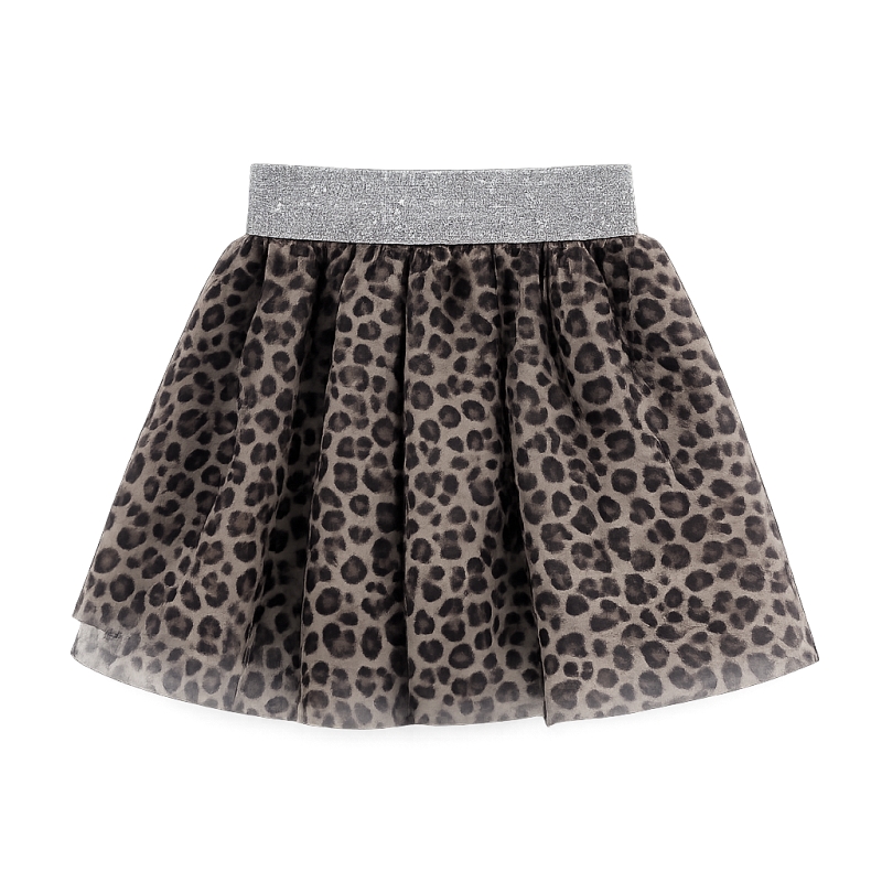 leopard print tule rokje meisje met elastische tailleband
