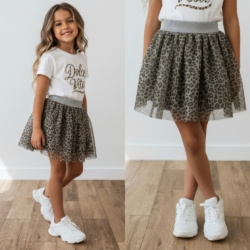 meisjes tule rokje leopard print