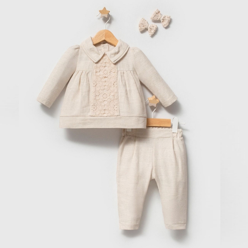 set meisjes beige set meisjes beige