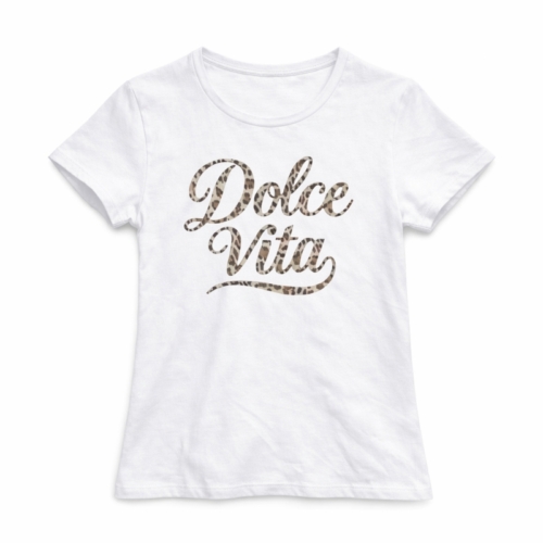 wit meisjes t shirt met dolce vita panterprint opdruk
