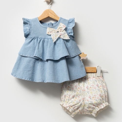 baby set zomer denim top