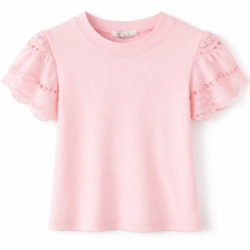 meisjes broderie shirt roze meisjes broderie shirt roze