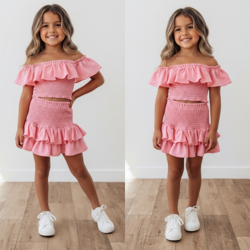 meisjes ruffle zomerset roze meisjes ruffle zomerset roze