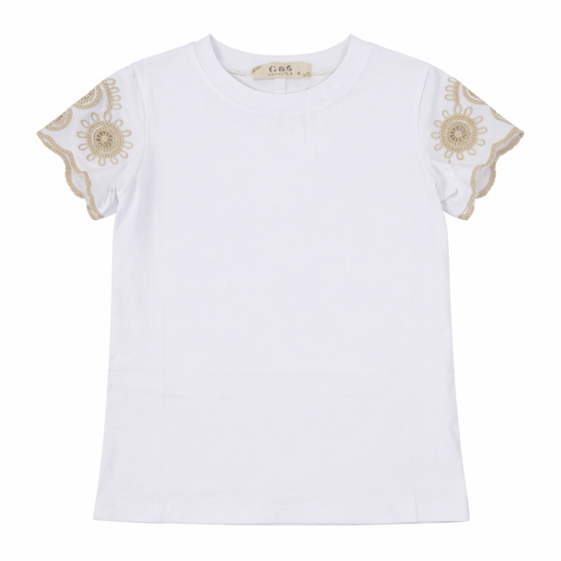 meisjes t shirt borduring schouders meisjes t shirt borduring schouders