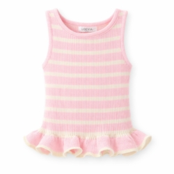 roes rib top gestreept roze geel roes rib top gestreept roze geel