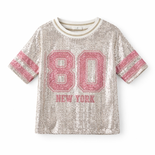 glitter baseball shirt newyork roze