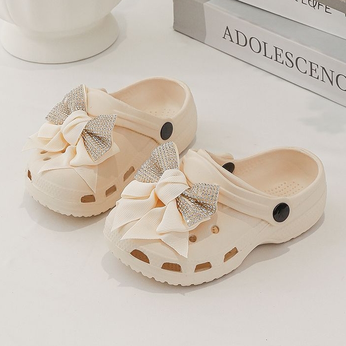 meisjes clogs beige met strik glitter zomerschoenen meisjes clogs beige met strik glitter zomerschoenen