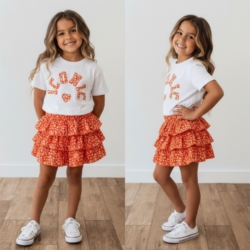meisjes oranje ruffle rokje leopard print koningsdag 1 meisjes oranje ruffle rokje leopard print koningsdag