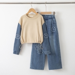 denim set beige denim set beige