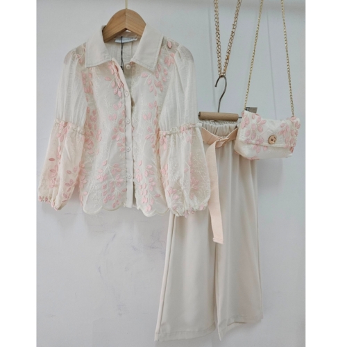 meisjes set beige 3 delig