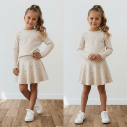 meisjes set beige crème (2)