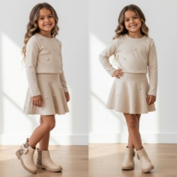 meisjes set beige creme meisjes set beige crème