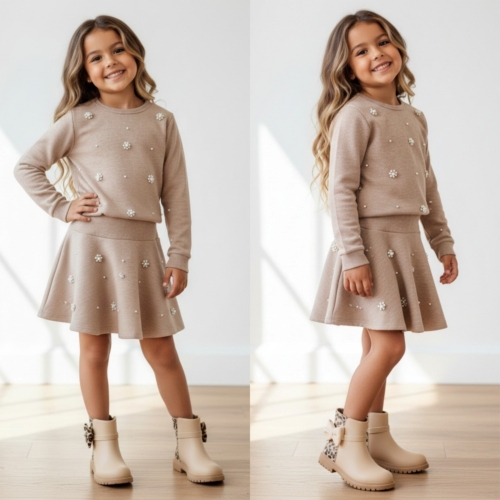 meisjes set taupe meisjes set taupe