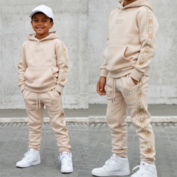 jongens icon hoodie set beige