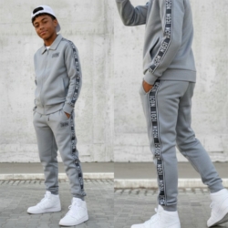 jongens icon track jacket set grijs