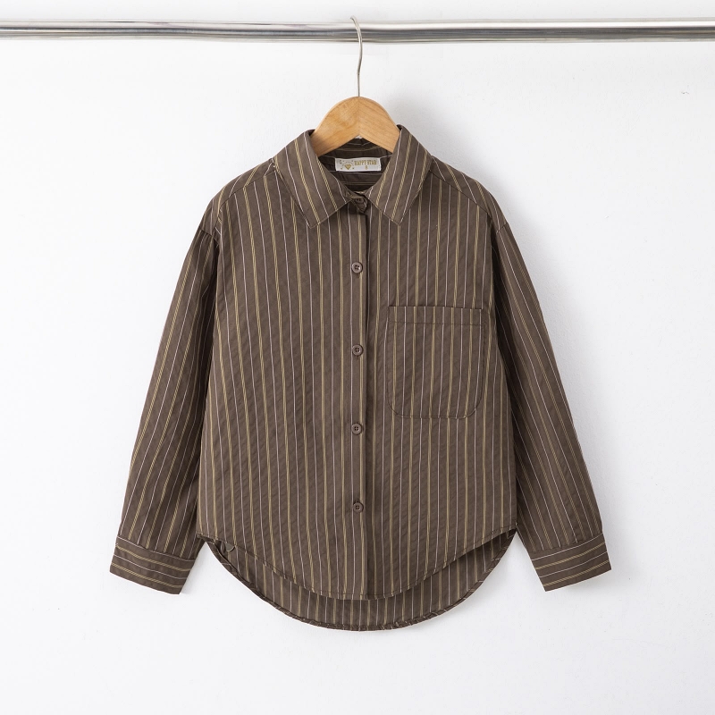 meisjes blouse bruin streep meisjes blouse bruin streep