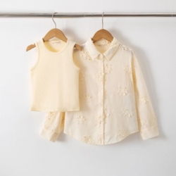 meisjes blouse met top creme meisjes blouse met top crème