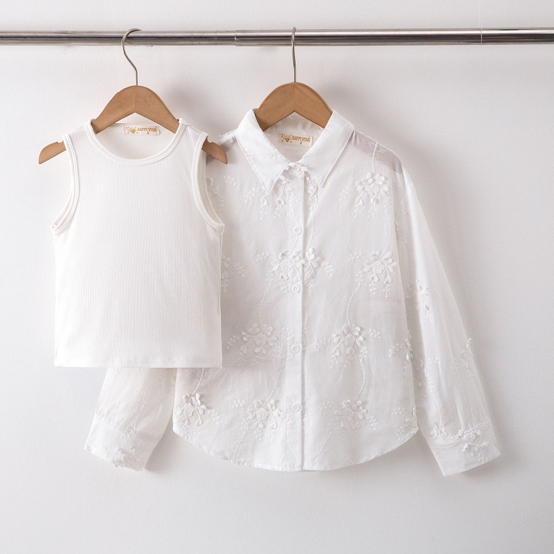 meisjes blouse met top wit meisjes blouse met top wit