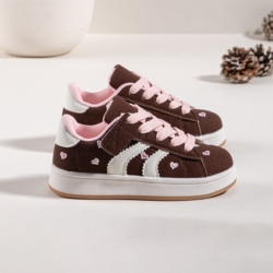 meisjes hartjes sneakers bruin (3)