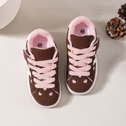 meisjes hartjes sneakers bruin (4)