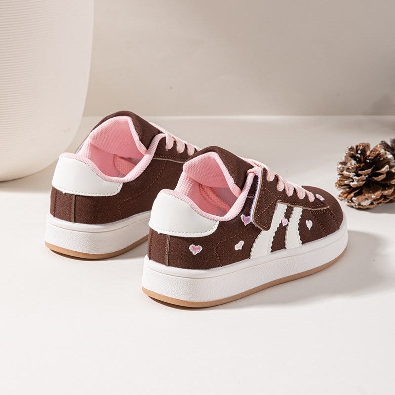 meisjes hartjes sneakers bruin (5)