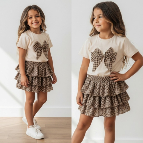 meisjes kledingset beige meisjes kledingset beige