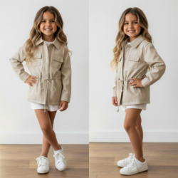 meisjes leatherlook jas beige 1 meisjes leatherlook jas beige
