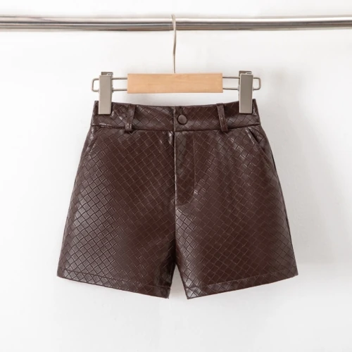 meisjes leatherlook short bruin meisjes leatherlook short bruin