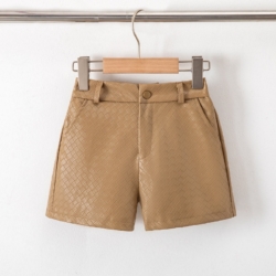 meisjes leatherlook short camel meisjes leatherlook short camel