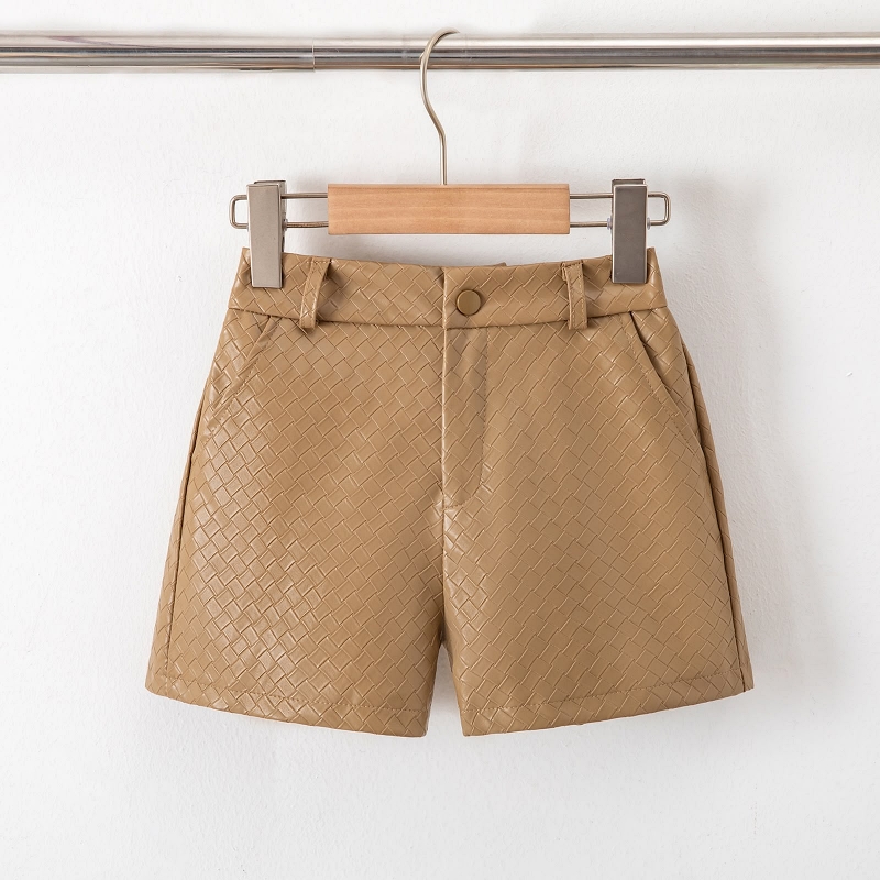 meisjes leatherlook short camel meisjes leatherlook short camel
