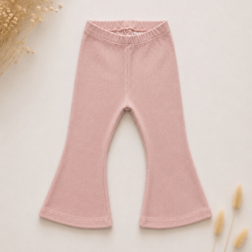 meisjes rib flared broekje roze