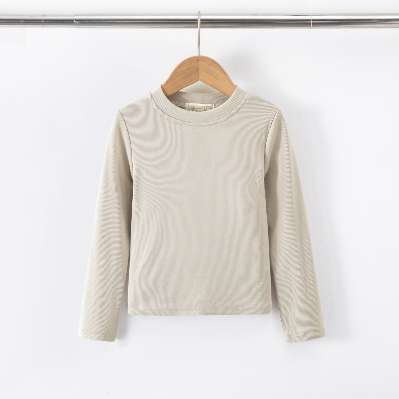 meisjes rib longsleeve beige meisjes rib longsleeve beige