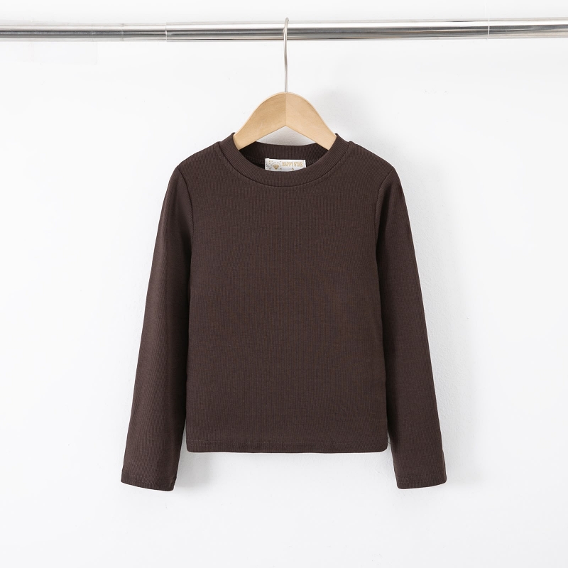 meisjes rib longsleeve bruin meisjes rib longsleeve bruin