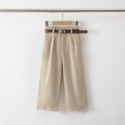 meisjes ribfluwelen broek beige