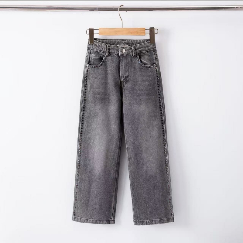 meisjes wide leg jeans grijs meisjes wide leg jeans grijs