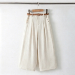 meisjes wide leg pantalon ecru