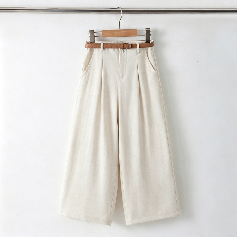 meisjes wide leg pantalon ecru