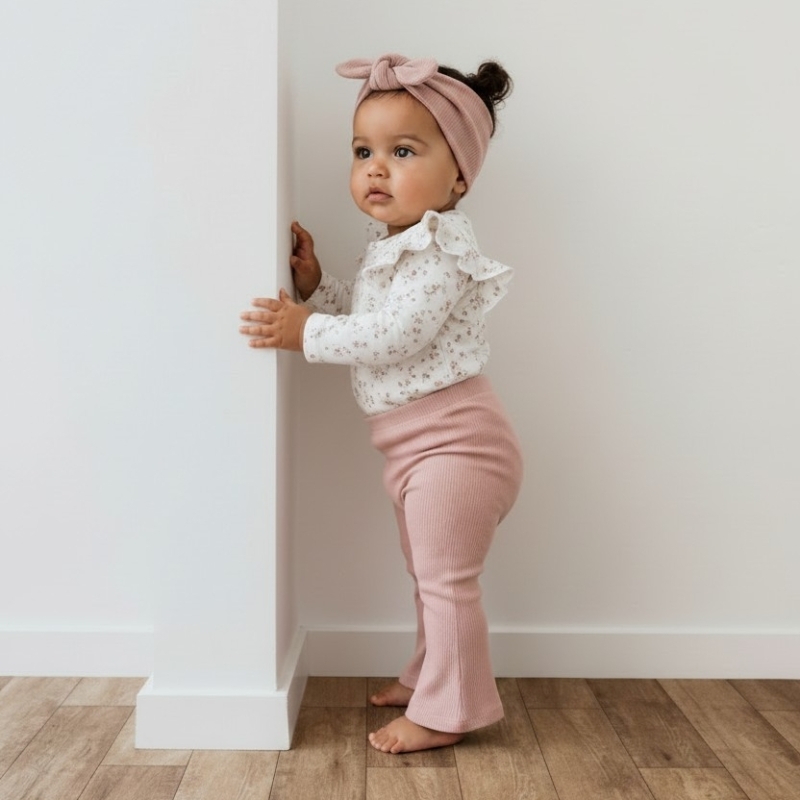 rib broek roze rib broek roze