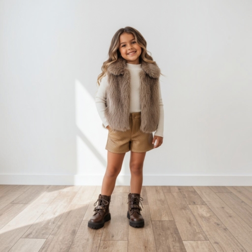 short leatherlook camel meisjes short leatherlook camel meisjes