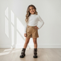 short leer meisjes camel short leer meisjes camel