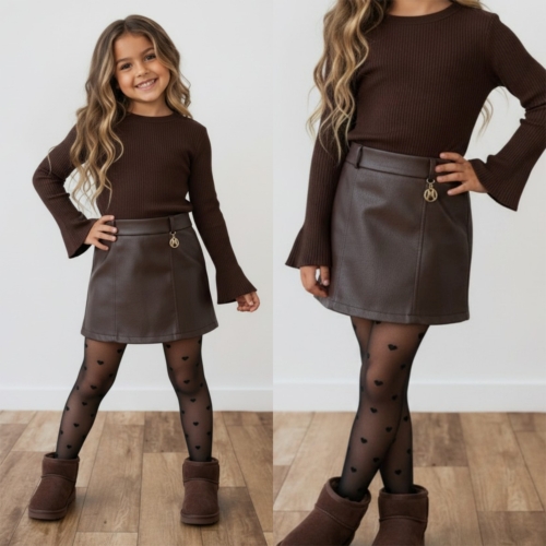 bruine leatherlook skort bruine leatherlook skort
