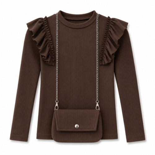 bruine rib top meisjes (2)