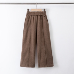 camel wollige wide leg broek meisjes