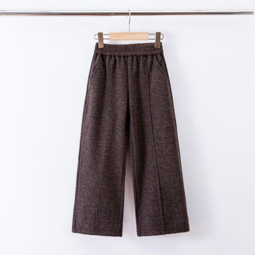 choco bruine wollige wide leg broek meisjes 1 choco bruine wollige wide leg broek meisjes