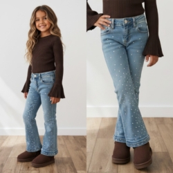 flared jeans strass steentjes meisje flared jeans strass steentjes meisje